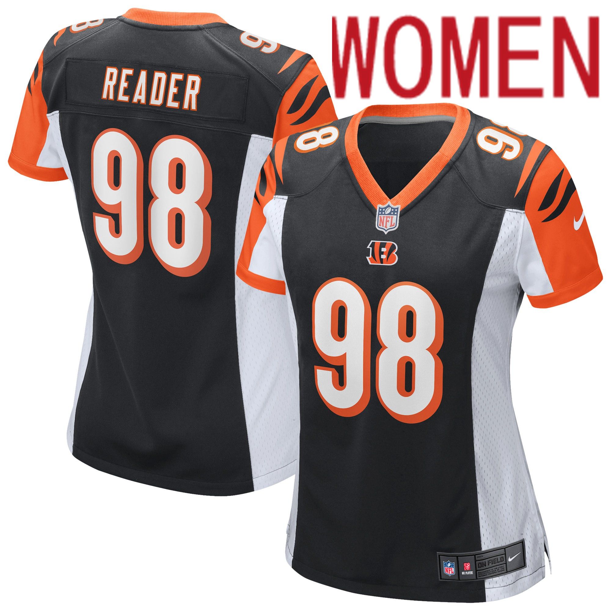 Women Cincinnati Bengals 98 D.J. Reader Nike Black Game NFL Jerseys